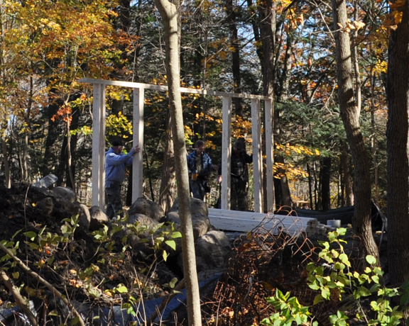 First wall up. Photo by David Wineberg